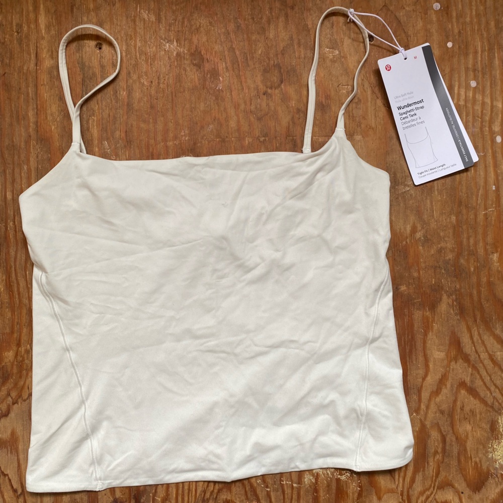 Lululemon M wundermost tank Bone Cream skinny strap tank Top